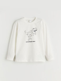 Dinozor Bask?l? Erkek ?ocuk Sweatshirt