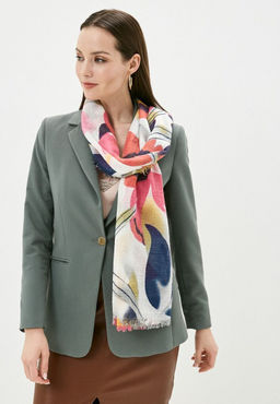 Палантин из ткани с эффектом крэш разноцветного цвета - Модные истории фото 4