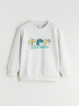Hayvan Bask?l? Erkek ?ocuk Sweatshirt