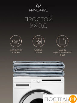 Одеяло утяжеленное PRIME PRIVE ЛУНД велюр / иск.мех/стекл.гранулы, сер  фото 13