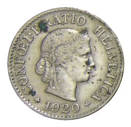 10 раппенов 1920 года Швейцария