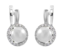 Серьги из серебра жемчуг, см044