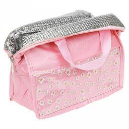 Ромашки Сумка обеденная 23х12х18см (28см с ручками), полиэстер, термоизоляция, на молнии, наружный карман, розовый (Китай) - Домашняя мода фото 4