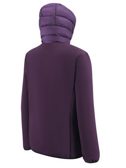 Куртка женская гибридная стёганая с капюшоном с графеновой подкладкой темно-фиолетового цвета 9626_1TF