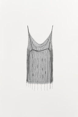 OPEN BACK BEADED FISHNET TOP - Zara фото 6