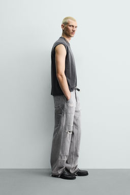 JEANS BOLSILLO CARPINTERO RELAXED FIT / Carb?n - Zara фото 4