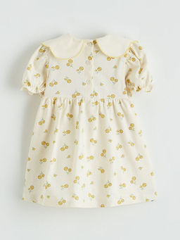 Bebe Yaka ?i?ek Desenli K?z Bebek Elbise