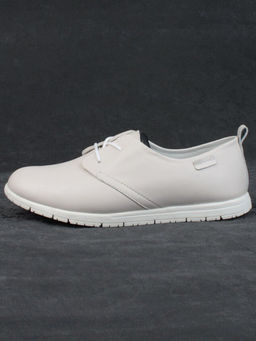 03-FDE16-1P BEIGE Полуботинки спортивные женские (натуральная кожа)