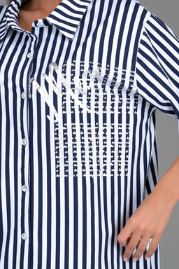 Платье  рубашка Молли (крупная полоска) - Эльза фото 4