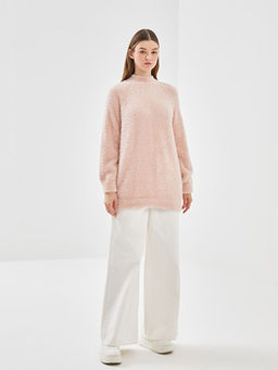 Dik Yaka Kad?n Pel?? Triko Tunik