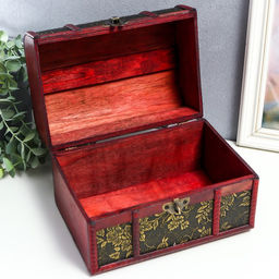 Шкатулка для украшений «Сундучок. Цветы и бамбук», дерево, состаренная, 15×22×15.5 см, МИКС