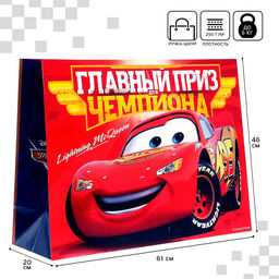 Пакет подарочный «Главный приз чемпиона», 61×46×20 см