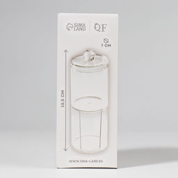 Органайзер для ватных палочек и дисков, с крышкой, 2 секции, 6.7×19 см, прозрачный