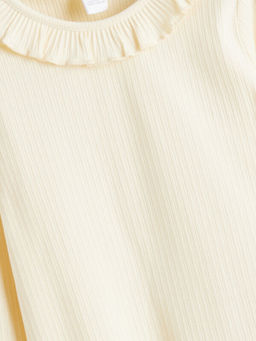 Bisiklet Yaka F?rf?r Detayl? K?z ?ocuk Ti??rt