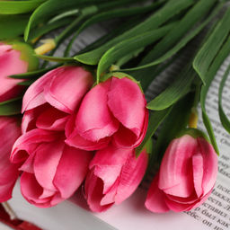 Цена за 10 шт. Цветок искусственный Букет тюльпанов 34 см 6 веток / NT596 /уп 600/ - Галеонтрейд фото 32