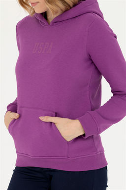 Женская фиолетовая базовая толстовка с капюшоном Неожиданная скидка в корзине - U.s. polo assn фото 6