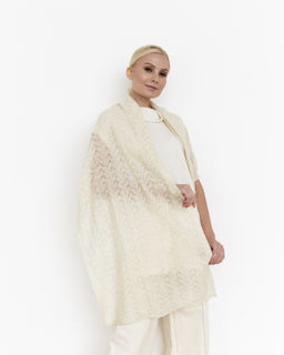 Палантин из шерсти 3803 кремовый