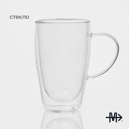 Кружка с двойными стенками Magistro Дуо, 500 мл, 14.5915.5 см, стекло  фото 2