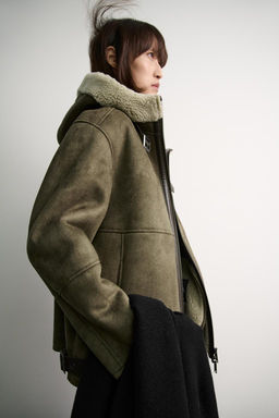 CONTRAST HOODED DOUBLE-FACED JACKET ZW COLLECTION - Zara фото 16