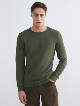 Bisiklet Yaka Uzun Kollu Erkek Pijama ?st