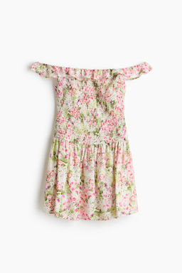 Vestido off-the-shoulder con cuerpo nido de abeja - H&m фото 7