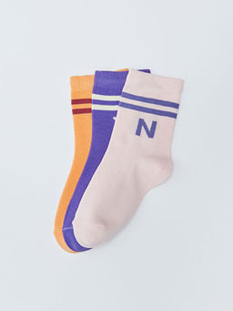 Desenli K?z ?ocuk Soket ?orap 3l? - Waikiki фото 2