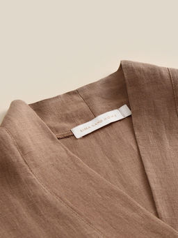 Халат домашний женский SL Linen Home, размер M, кофейный