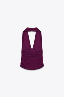 GATHERED HALTERNECK TOP - Zara фото 12