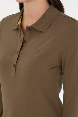 Женский базовый свитшот цвета хаки Неожиданная скидка в корзине - U.s. polo assn фото 8