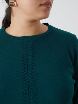 Bisiklet Yaka Dokulu Kad?n Triko Kazak