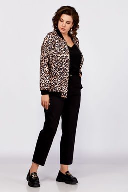 Бомбер Swallow 789 черный+принт леопард  фото 8