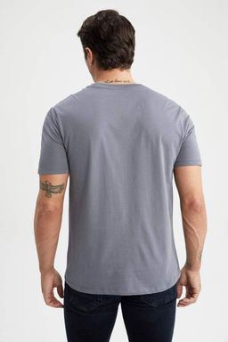 Базовая футболка стандартного кроя с круглым вырезом и короткими рукавами - Defacto фото 9