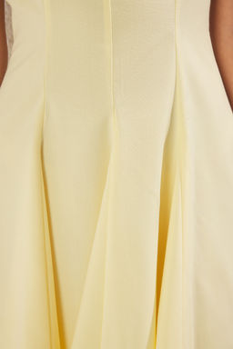 TRENDYOLMILLA Lacivert Cizgili Etegi Belden Ac?lan Bisiklet Yaka Mini Poliviskon Dokuma Elbise TWOAW25EL00244  фото 31