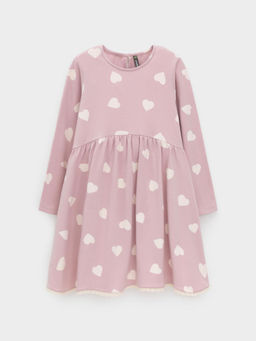 КР 5836/розовый лед,сердечки к599 платье для дев