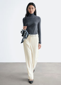 Pantalones rectos con pliegues marcados - H&m фото 9