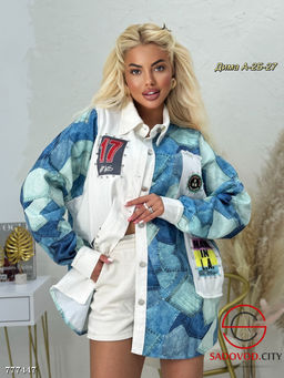 Джинсовка с принтом женская - Zum ming фото 2