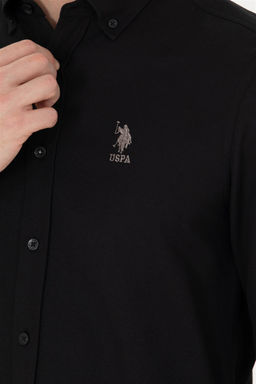 Мужская черная базовая рубашка с длинным рукавом Неожиданная скидка в корзине - U.s. polo assn фото 7