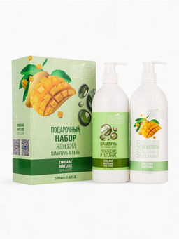 Подарочный набор женский DREAM NATURE SPA CARE манго + увлажнение и питание: гель для душа и шампунь