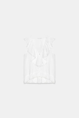 BLUSA VOLANTES PUNTILLA / Blanco - Zara фото 7