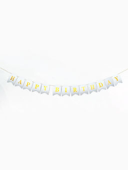 Гирлянда "Happy Birthday" серебряная