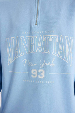 Мягкий толстый свитшот-туника с круглым вырезом стандартной посадки - Defacto фото 9