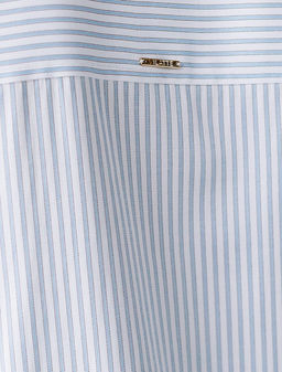 Блузка свободного силуэта в тонкую полоску из эластичного хлопка - Vilatte фото 5