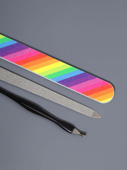 Цена за 2 шт. Набор маникюрный, 3 предмета, чёрный, разноцветный