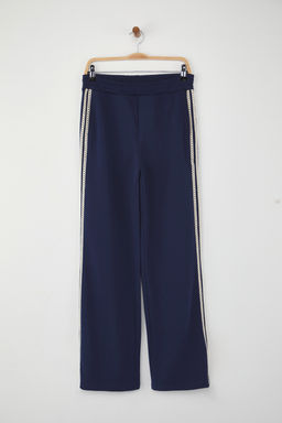 Lacivert Wide Leg/Genis Paca Brode Serit Detayl? Kal?n Orme Esofman Alt? TWOAW26EA00002
