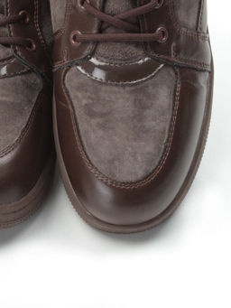 04-PA-18Z BROWN Ботинки зимние женские (натуральная замша и кожа, шерсть)