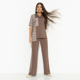 Брючный костюм с карманами Современная утонченность (brown 2 в 1) - Charutti фото 2