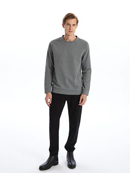 Bisiklet Yaka Uzun Kollu Erkek Sweatshirt