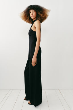 MONO HALTER ANCHO CON LINO / Negro - Zara фото 6