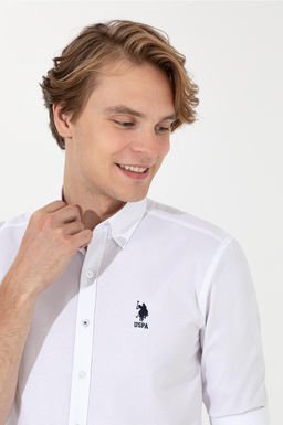 U. S. Polo Assn / Рубашка мужская белая Uzunkol Basic - U.s. polo assn фото 8