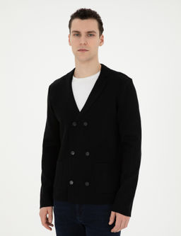 Кардиган Slim Fit черный из акрила